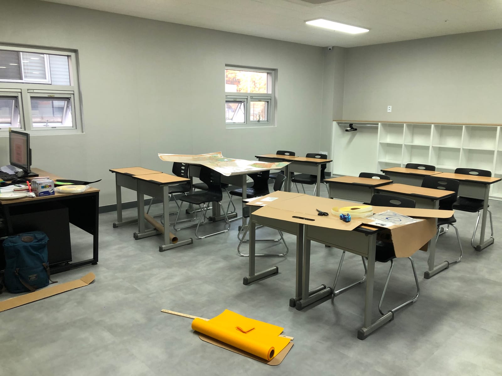 사천 용현면 학교청소 시공 사진